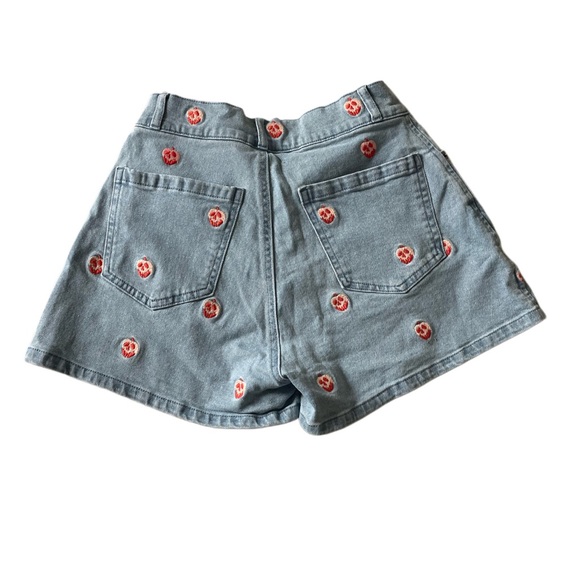 Disney Women's Light Blue Jean Shorts with Jack-o’-lantern Accents - Picture 2 of 2